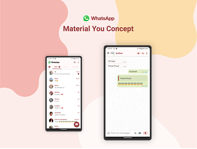 Whatsapp in Material You style app materialdesign materialyou ui uidesign whatsapp