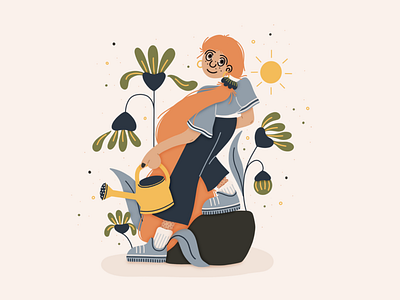 grow yourself character design character illustration design graphic design illustration illustration art illustration digital logo procreate procreate illustration rebound ui