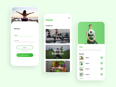 Health Fitness Mobile App design