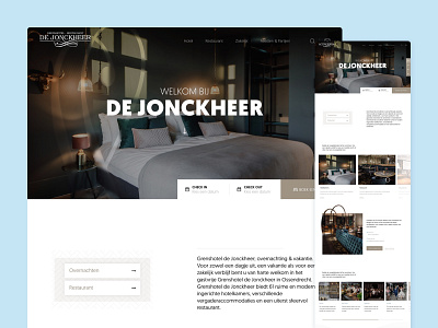 Hotel / restaurant de Jonckheer design hotel modern restaurant ui uidesign ux uxdesign webdesign website