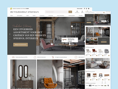 Troubadour Interieurs design ecommerce furniture interiour modern ui uidesign ux uxdesign webdesign webshop website