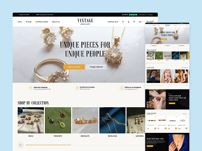 Vintage Jewellery design ecommerce modern ui uidesign ux uxdesign webdesign webshop website