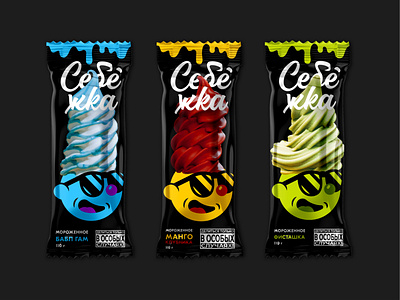 Ice cream packaging branding design graphic design illustration logo logotype pack packaging vector