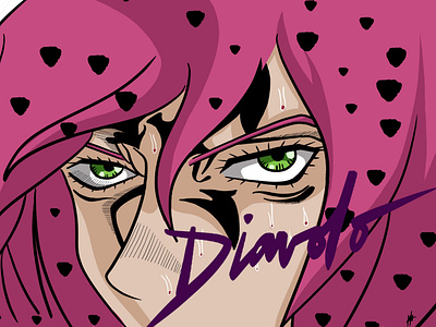 Diavolo from JJBA - Procreate Practice