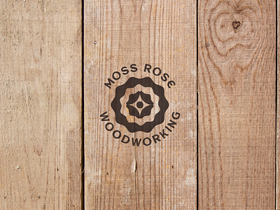 Moss Rose Woodworking Logo branding design logo rose woodworking