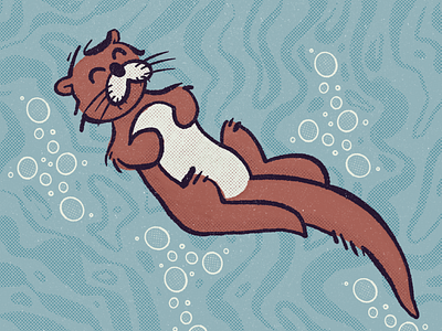 Happy Otter illustration otter procreate wildlife illustration
