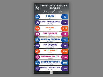 Emergency Numbers Board branding design emergency number board graphic design helpline numbers board design helpline numbers design illustration number board typography vector