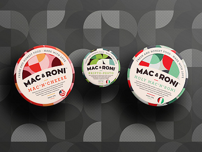 Mac & Roni american cheese italian lepca mac package packaging pattern pesto smart diseños sticker