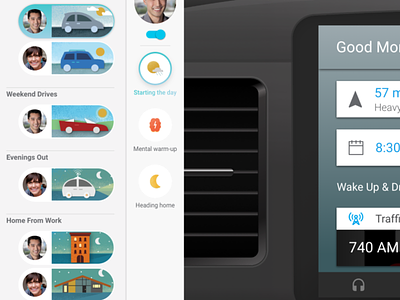 Side Navigation Menu auto car home house icons illustrations menu production design side navigation ui ux