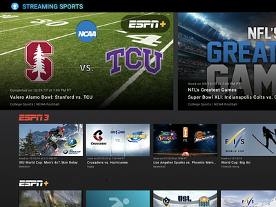 Streaming Sports product design sports streaming ui ux video visual design