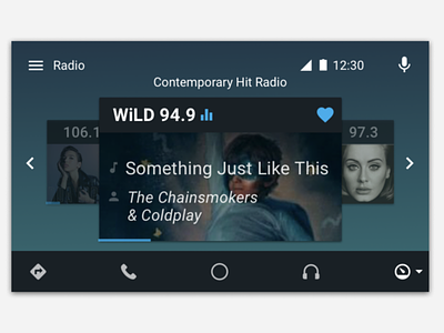 Android Auto Radio App Concept android auto app auto infotainment mobile music radio ui ux visual design
