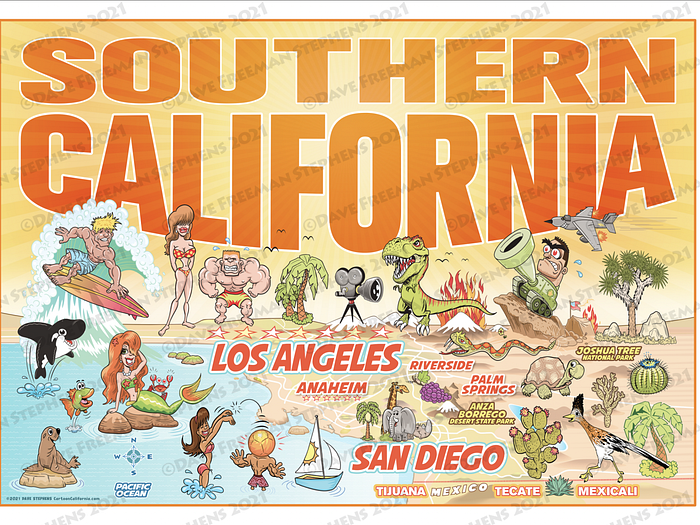 Cartoon California designs, themes, templates and downloadable graphic ...