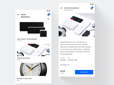 Minimal Shopping Mobile App android app app design cart design ecommerce flat minimal mobile mobile app mobile app design products shopping ui uiux ux