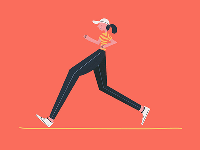 Running girl illustration art design flat girl illustration illustration art minimal running sports texture