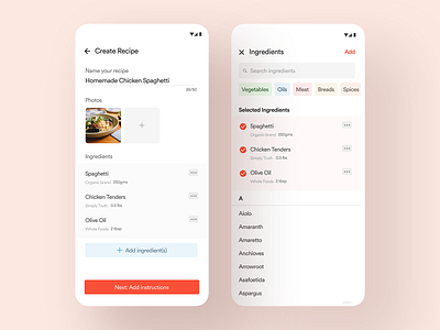 Homemade Recipes - Mobile app android app app design design flat food interaction interface minimal mobile mobile app mobile ui recipe ui uiux ux