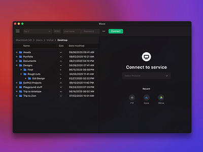 File transfer Mac App - Dark mode