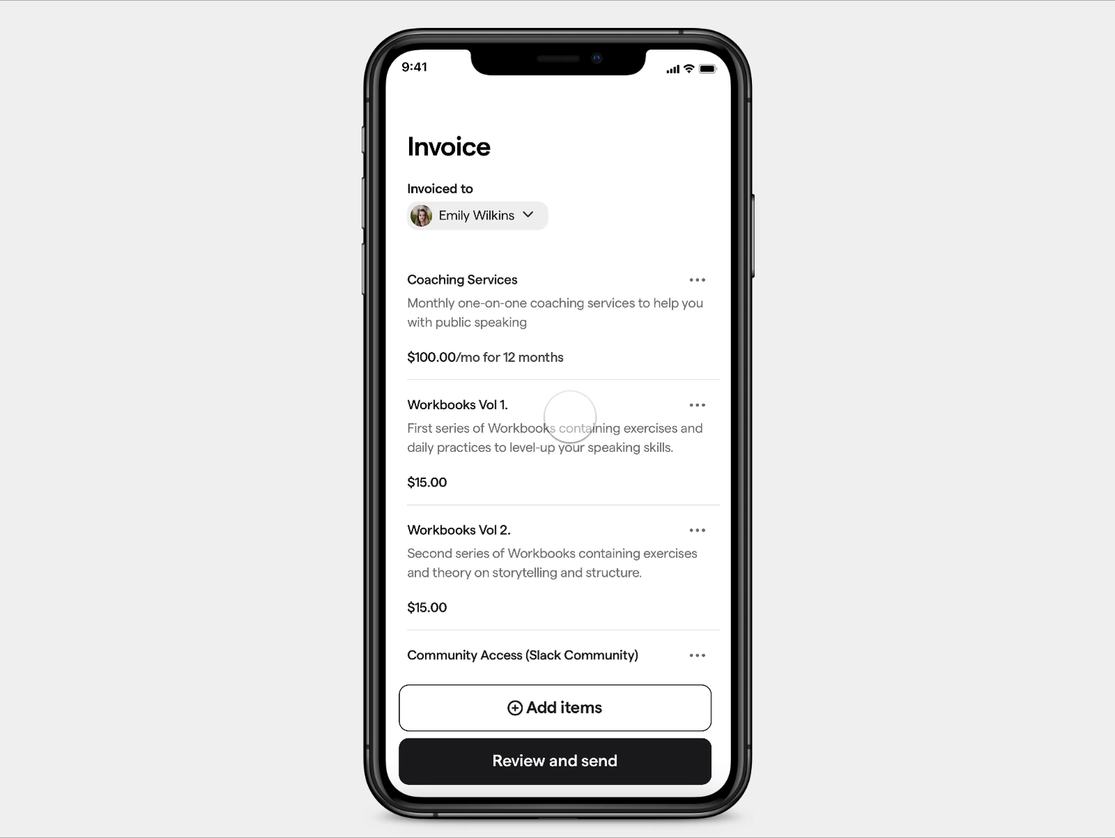 Invoicing tool - iOS Mobile app by Vishal Reddy on Dribbble