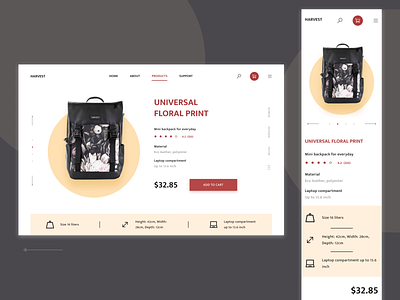 E-commerce - Desktop/Mobile design desktop ecommerce shop mobile design product page ui web