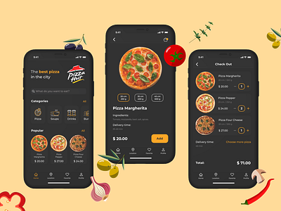Pizza Delivery App for iPhone delivery app design food delivery app ios ios app iphone mobile design pizza ui