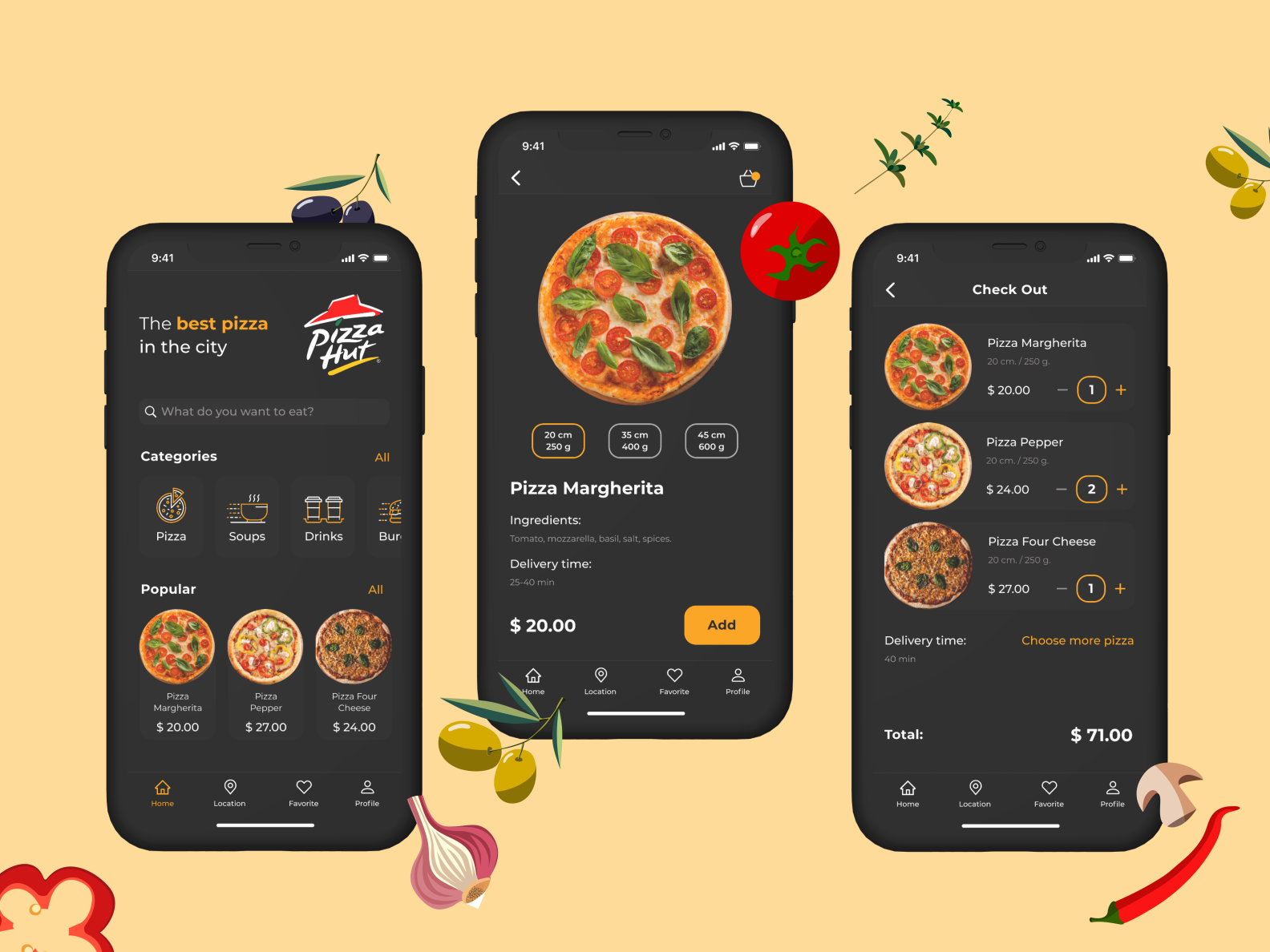 Pizza Delivery App for iPhone by Darina Ostapenko on Dribbble