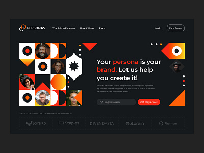 Personas Website design heropage landing ui webapp