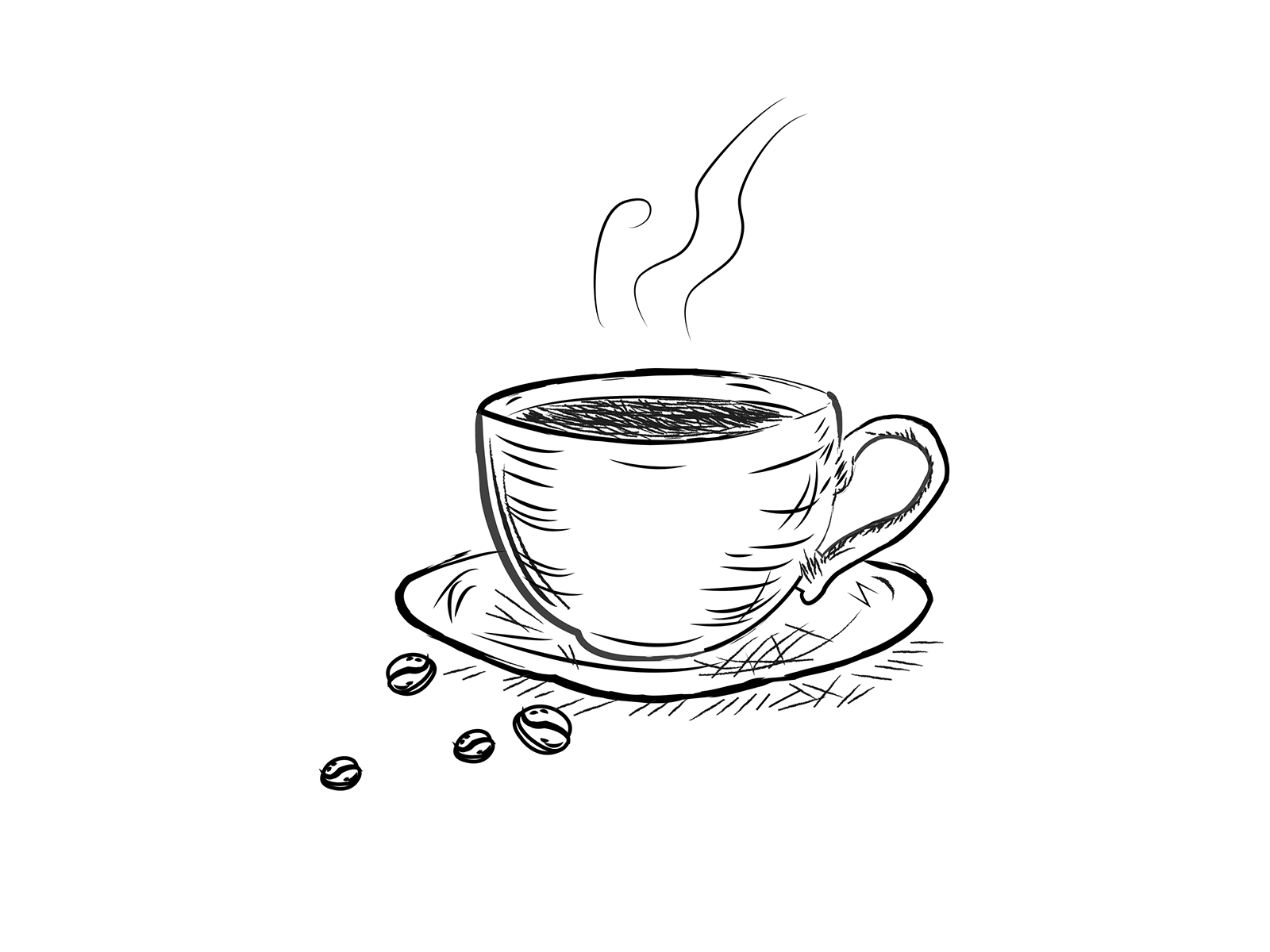 A coffee cup line art style by Milos Lacko on Dribbble