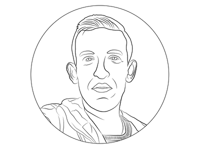 Self-portrait line art style