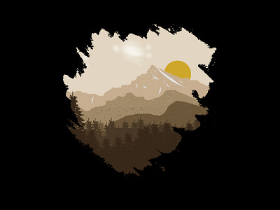 Mountain Nature illustration design forest hill illustration krivan mountain nature peak slovakia slovensko sun vector