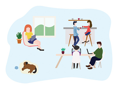 Happy People In Company character company happy illustration people vector work workplace