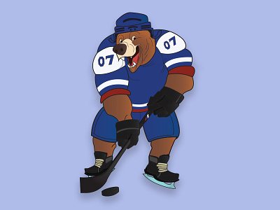 Ice hockey bear mascot animal bear bear illustration charachter design character character art design hockey icehockey illustration mascot slovakia sport vector