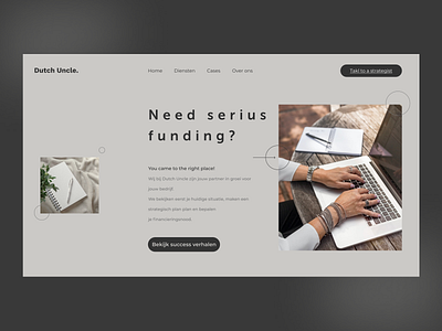 Landing page for a Dutch financing company design ui ux