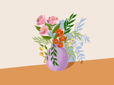 Flowers bloom design flourishing flower home decor illustration vase