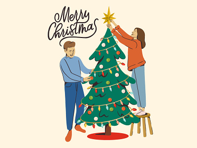 Festive Things 🎄 cartoon christmas christmas art decorating design festive holidays home decor illustration tree