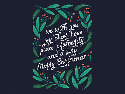 Merry Christmas calligraphy christmas design greeting card holiday illustration lettering typography