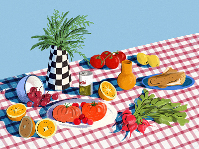 Picnic Still Life design editorial flourishing food home decor illustration still life