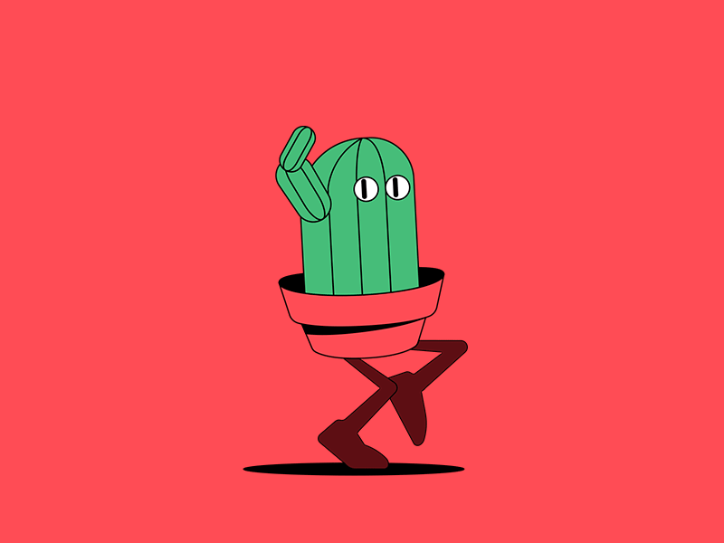 Cactus animation cactus character eye motion plant