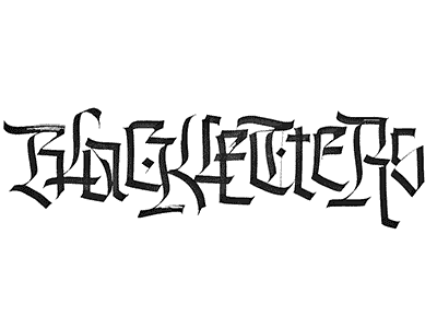 Various black calligraphy freestyle letters various