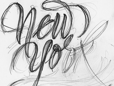 Cities calligraphy chaos lettering pencil sketch