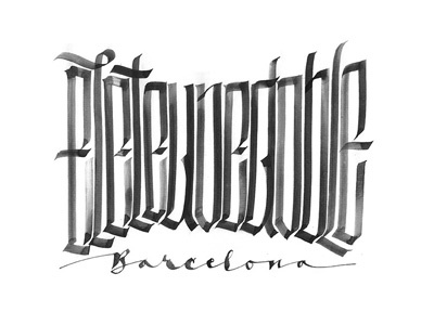 ELETEUVEDOBLE barcelona black calligraphy letter ltw tattoo