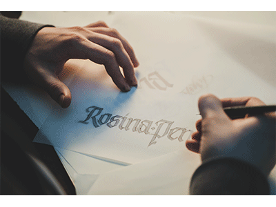 Rosina Pencheva black calligraphy letter lettering logo pencheva rosina
