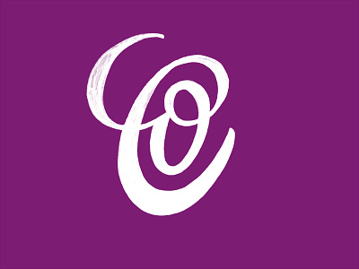 Co lettering ligature purple sketch
