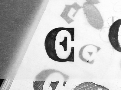 CE lettering monogram sketch