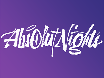 ABSOLUT absolut brush calligraphy lettering night vodka