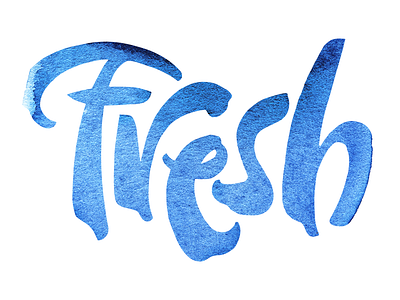 Fresh brush lettering logotype sketch