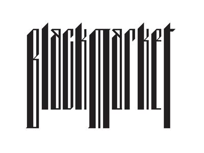 Black Market Logo bar code black letter logo