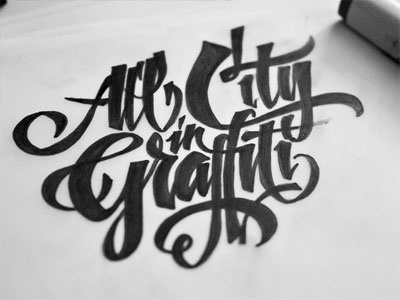 Allcity Sketch calligraphy graffiti lettering sketch