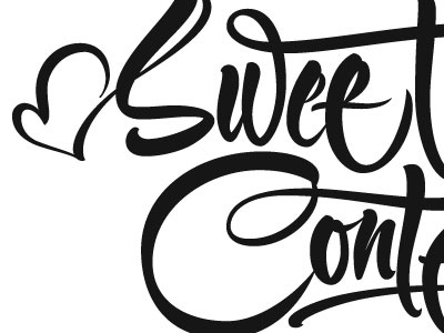 Sweet Content brush calligraphy content sweet