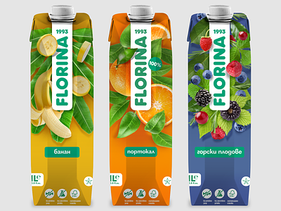 Florina florina fruit juice logotype packagin