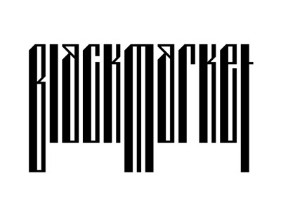 Blackmarket 2 barcode black letter logo market