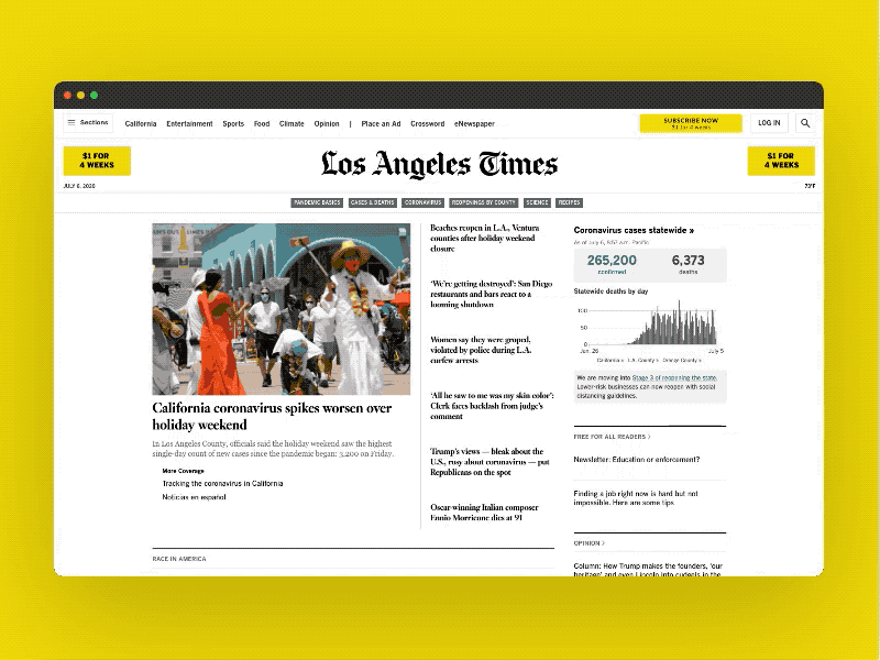 Los Angeles Times Login  |  Rebound for #dribbbleweeklywarmup